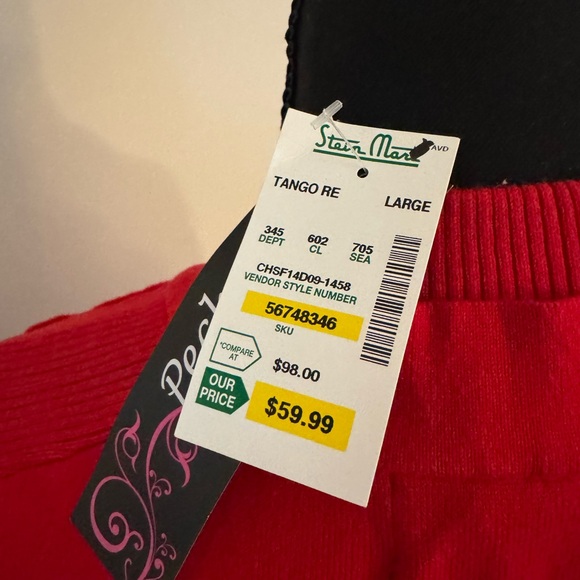 Peck & Peck Red Sweater Vest, Large NWT - Picture 6 of 7